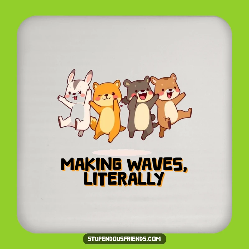 Funny Animal Synchronized Leap Drink Coaster: Protect Surfaces Hilariously Gift