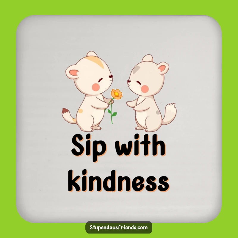 Funny Animal Flower Offering Coaster Set - Cozy Kindness Decor