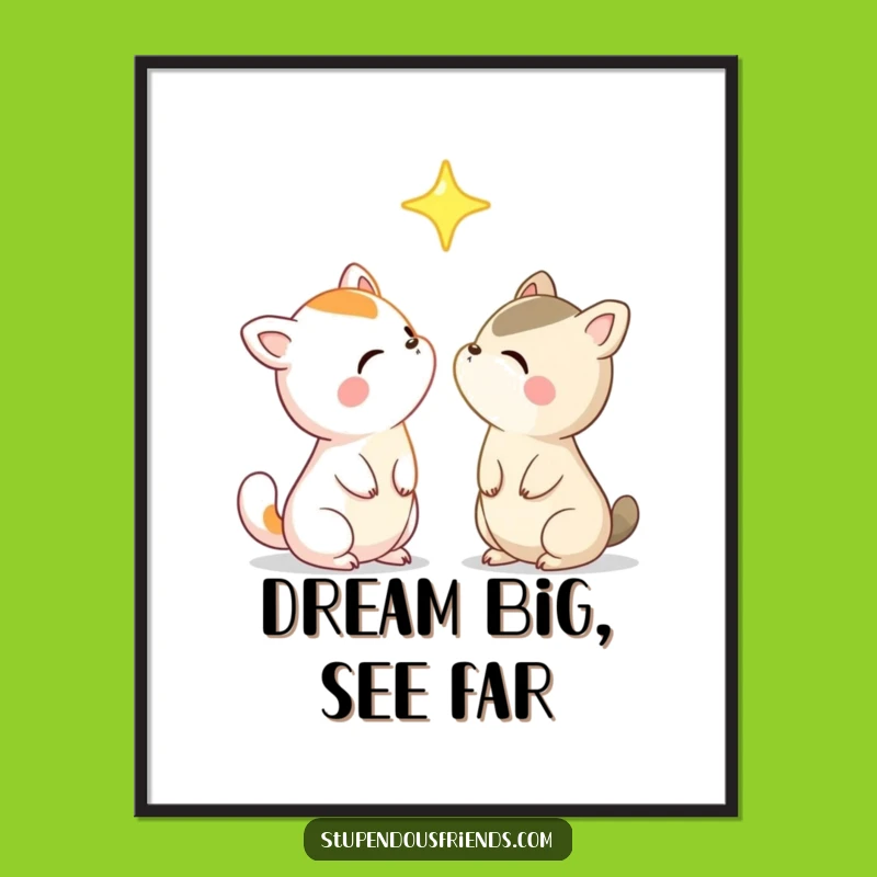 Funny Star Gazing Animal Friends Poster: Decorate with Wonder