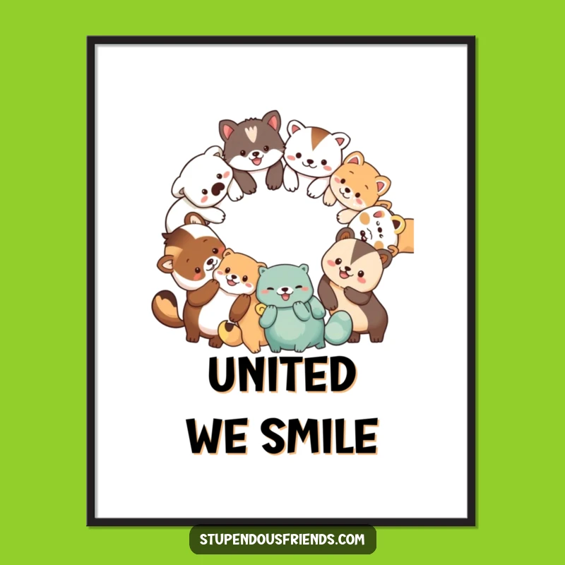 Funny Animal Friendship Poster: A Hilarious Wall Art for Cheerful Spaces!