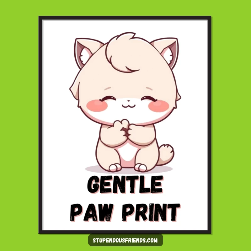 Funny Comforting Paw Poster: Heartwarming Art Spreading Smiles