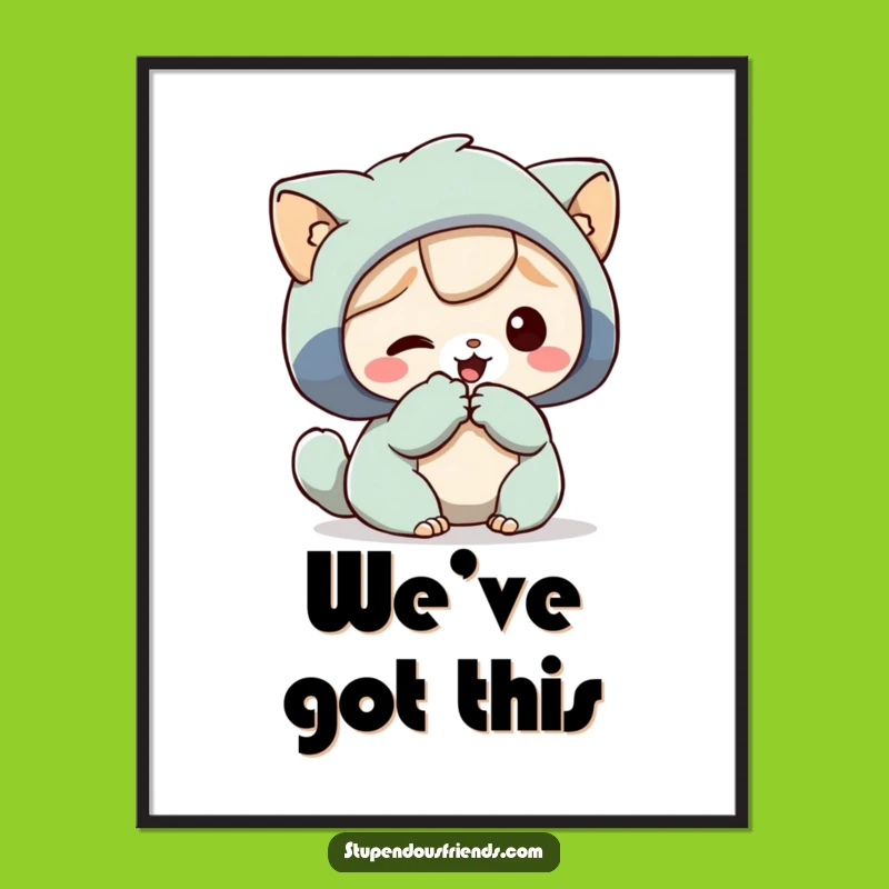 Funny Helping Paw Poster: Encouraging Art's Funny Gift