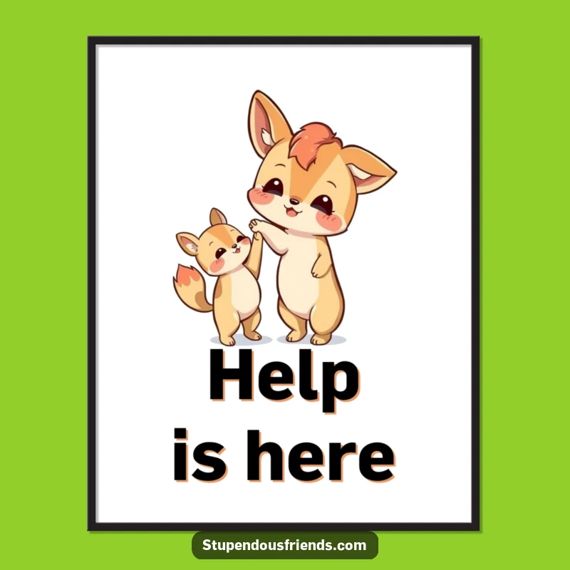 Funny Helping Paw Poster - Inspiring Wall Art for Kind Souls