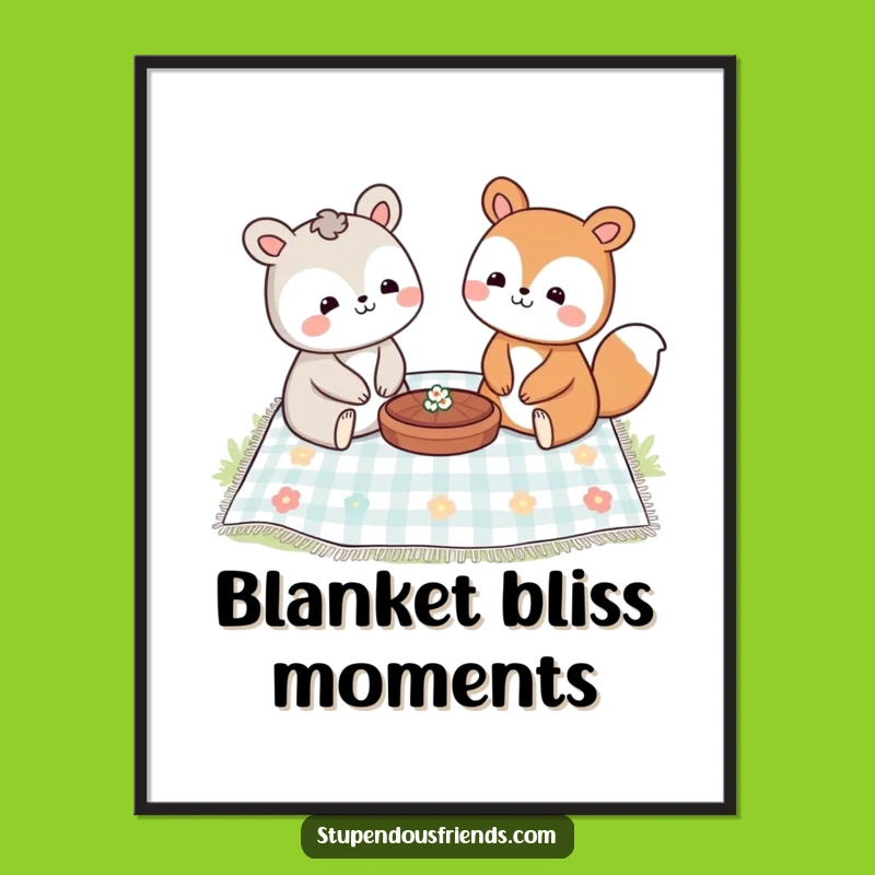 Funny Picnic Pals Poster: Charming Art for a Hilarious, Happy Home