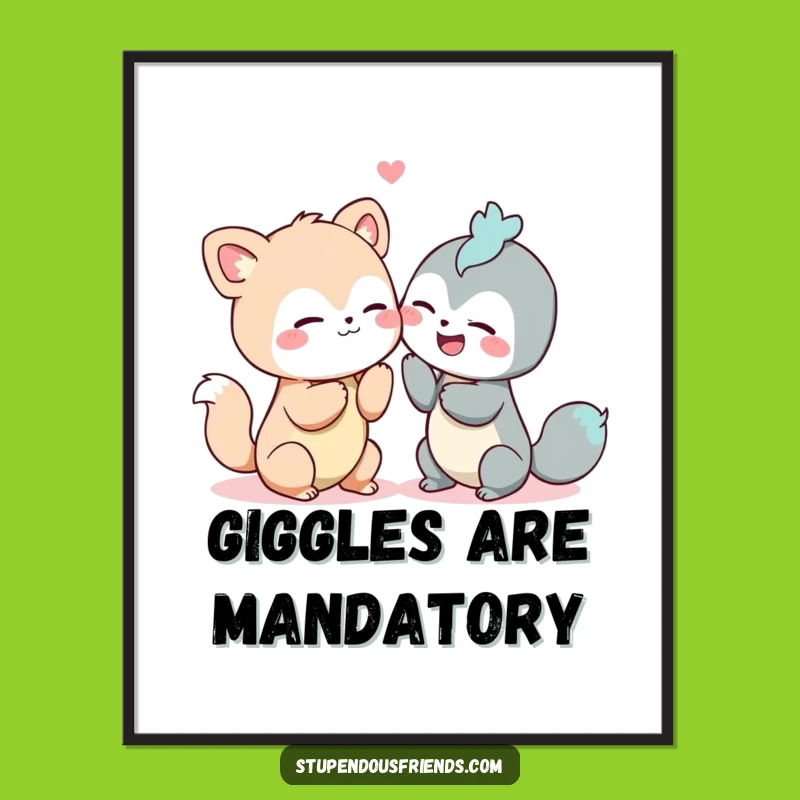 Funny Secret Sharers Poster: Whimsical Art Celebrating Shared Laughter