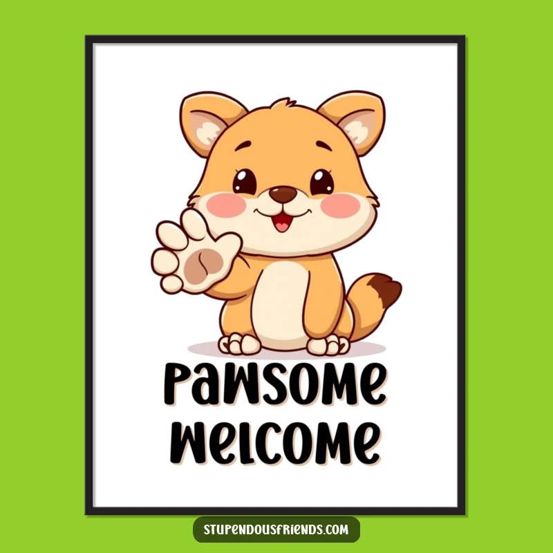 Funny Welcoming Paw Poster: Adorn Your Walls With This Hilarious Animal's Funny Art