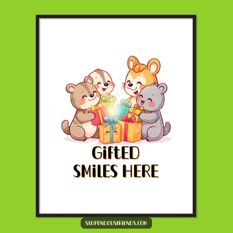 Funny Animal Gift Exchange Poster: Festive Wall Art, Ideal Hilarious Funny Gift!