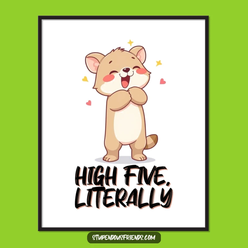 Funny Animal Hug Poster: Hilarious Wall Art for Festive Home Decor