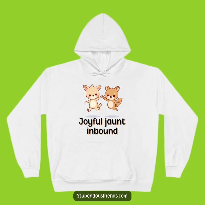 Cozy Funny Animal Friends Skipping Hoodie: Warm Hugs and Hilarious Vibes Gift!