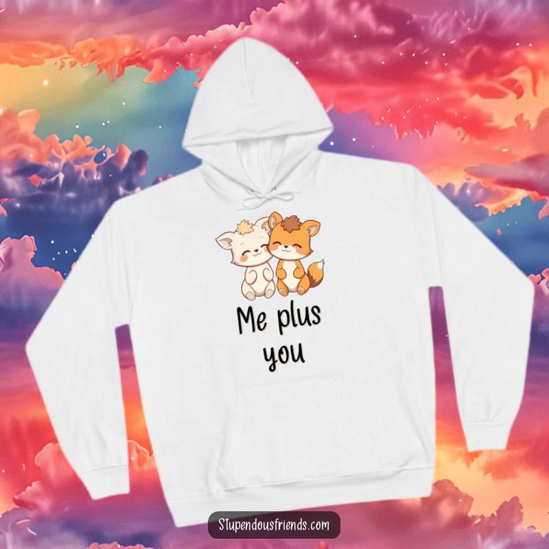 Funny hoodie with two animal characters in a fit of laughter, perfect for a cozy and humorous look.