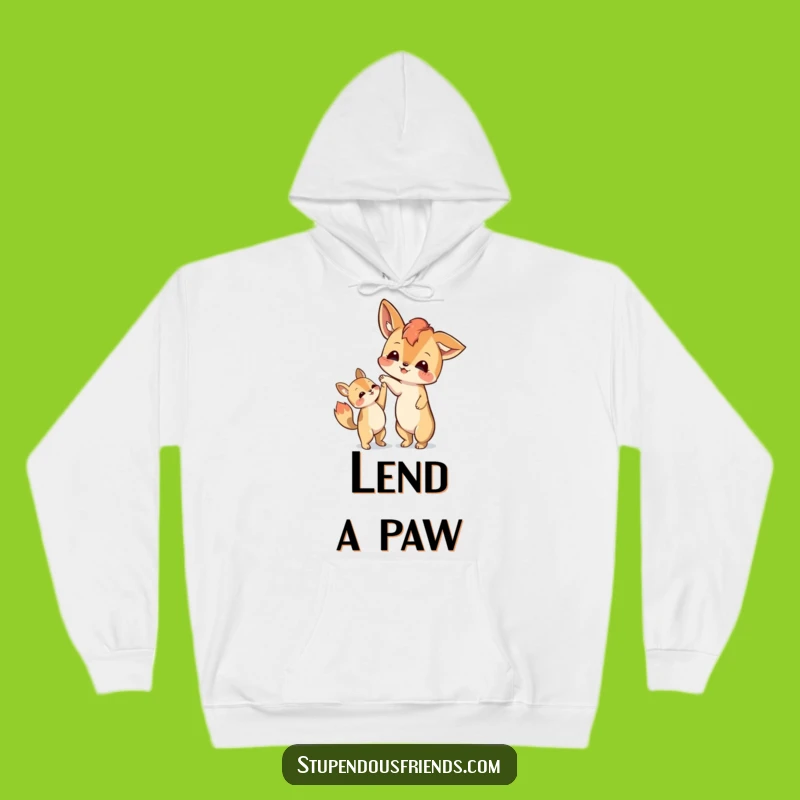 Cozy Funny Helping Paw Hoodie - Warmth and Support for Your Spirit