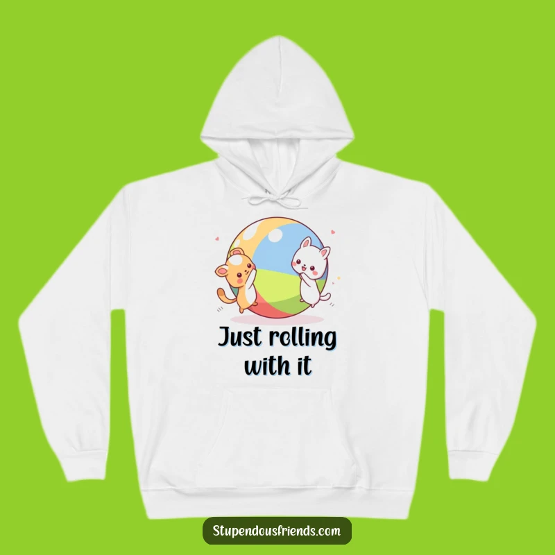 Cozy Funny Kawaii Animal Chase Hoodie: Warm and Hilarious Playful Characters Sweatshirt Gift