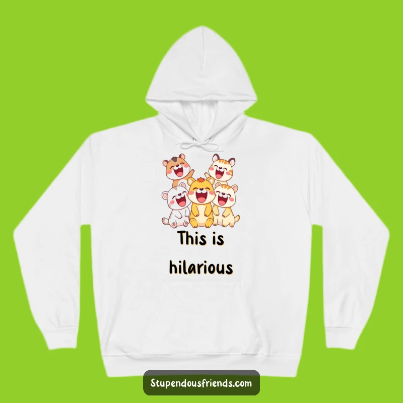 Cozy Funny Laughing Animals Hoodie: Warm Up with Giggles, Perfect Gift