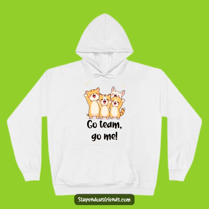 Cozy Funny Animal Cheer Squad Hoodie: Warmth and Encouragement