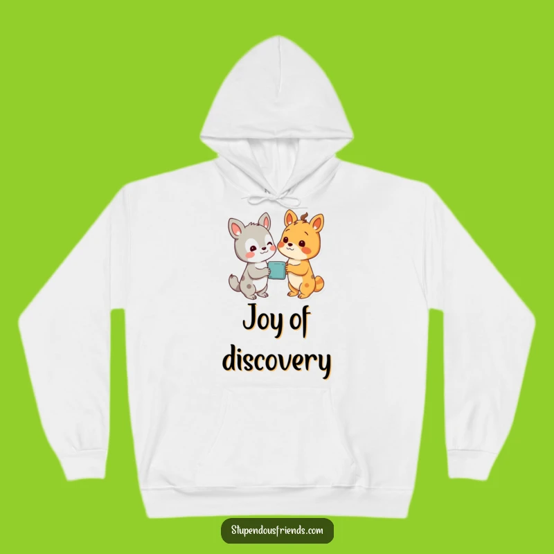Stay warm and inspired by wonder with this funny hoodie featuring friends discovering something amazing. A cozy and funny gift.