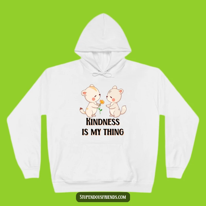 Cozy Funny Animal Flower Offering Hoodie - Warm Kindness Gift