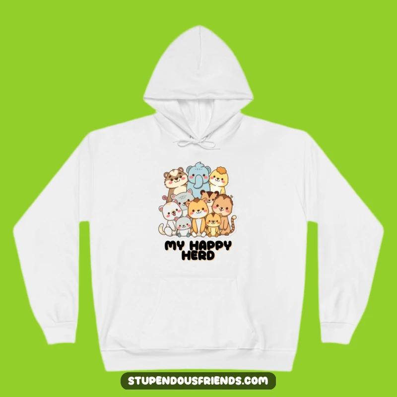 Cozy Funny Diverse Animal Hug Hoodie - Warmth & Unity Gift