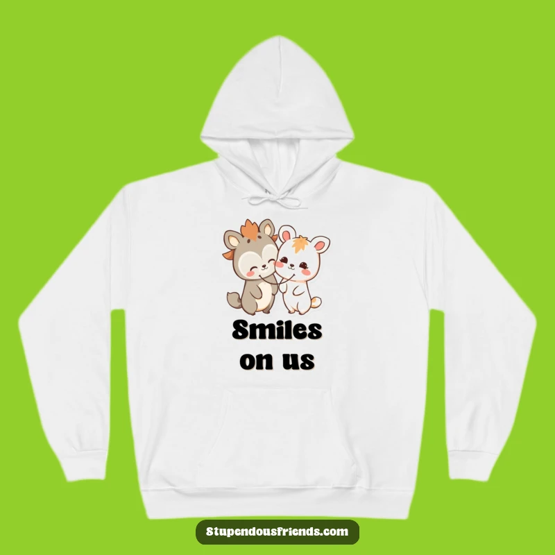 Cozy Funny Happy Animals Hoodie: Sharing Smile Design, Warm & Cheerful Funny Gift