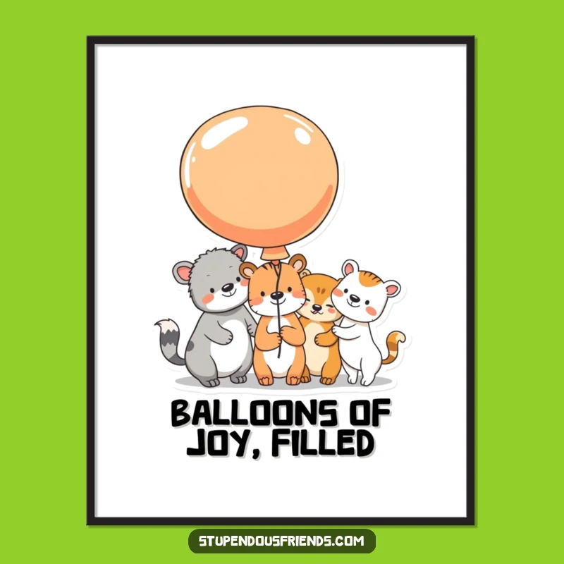 Free Printable Wall Art: Animal Balloon Fun - Funny Downloadable Cheerful Decor!