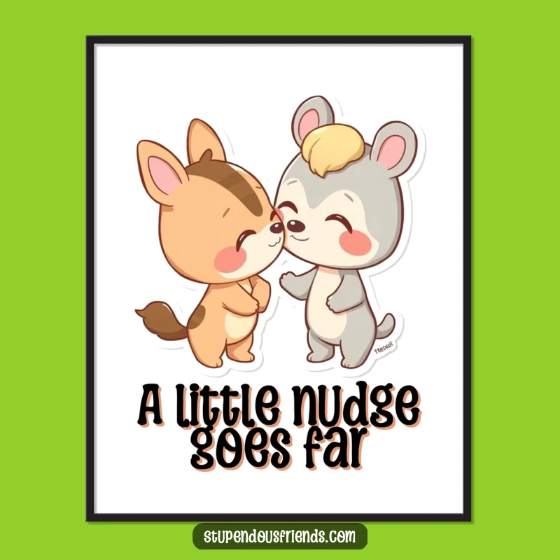 Free Printable Wall Art: Animal Nudge - Charming Decor