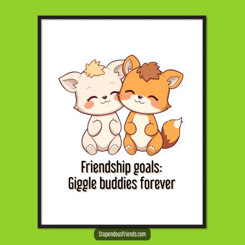 Free Printable Wall Art: Giggling Animals Duo for a Hilarious Home Decor Download
