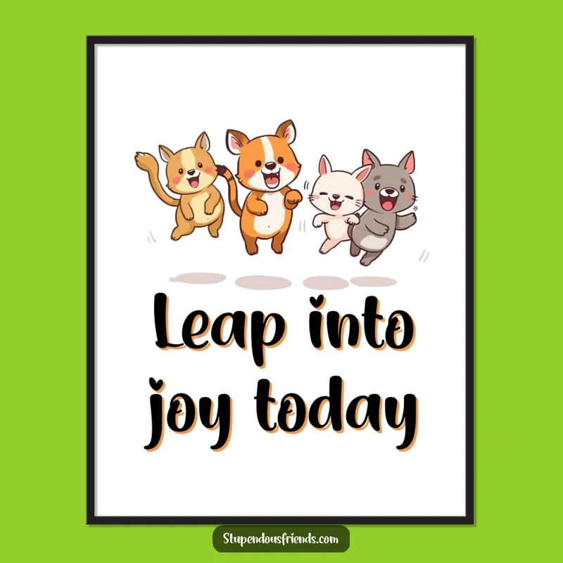 Funny Free Printable Wall Art: Animals Playing Tag, Energetic Downloadable Decor