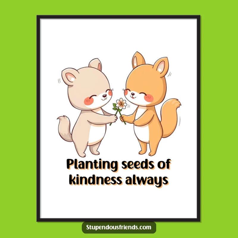 Funny Free Printable Wall Art: Flower Gesture, Friendly Animals, Downloadable Art