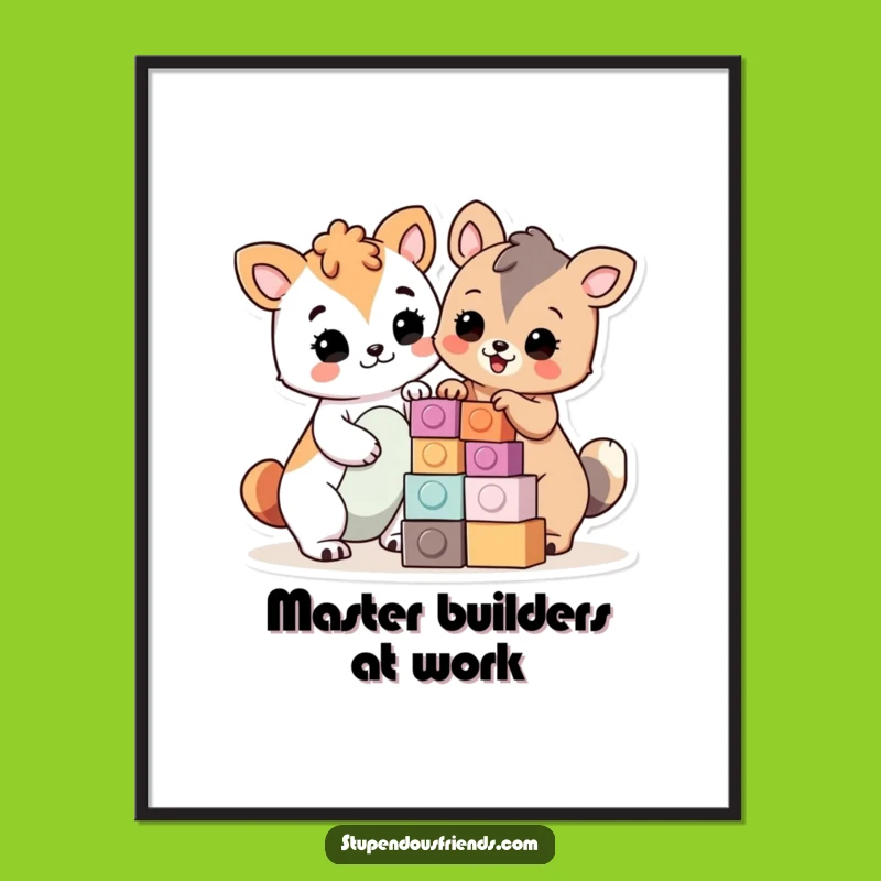 Free Printable Wall Art: Proud Builders Funny Downloadable Decor for Creative Spaces