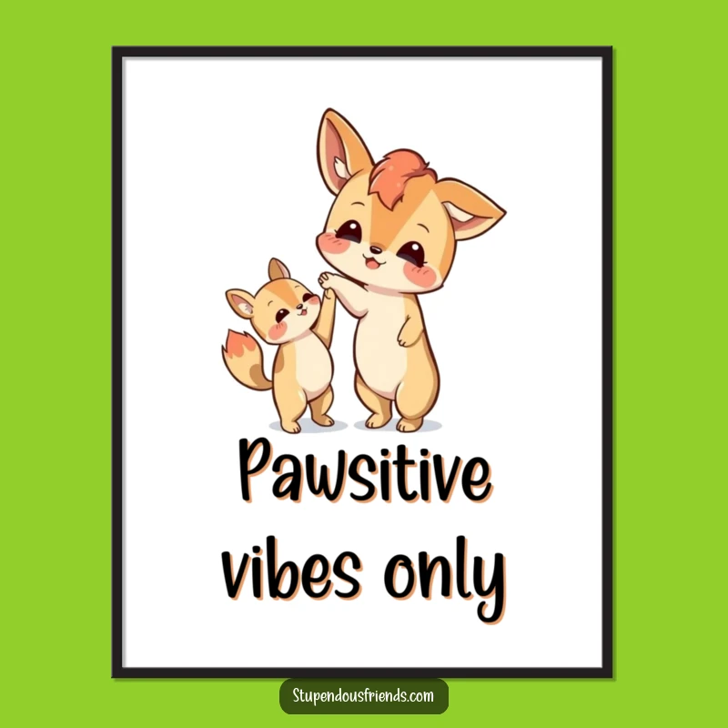 Free Printable Wall Art: Helping Animal Paw, Support, Whimsical Digital Download Decor