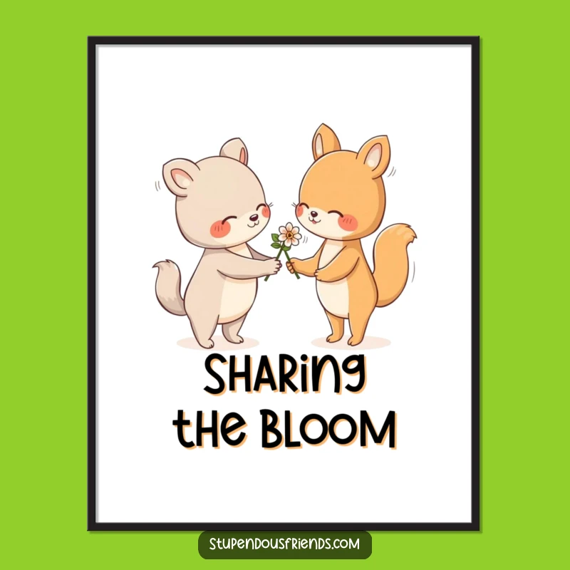 Free Printable Wall Art: Flower Friendship, Humorous Downloadable Decor