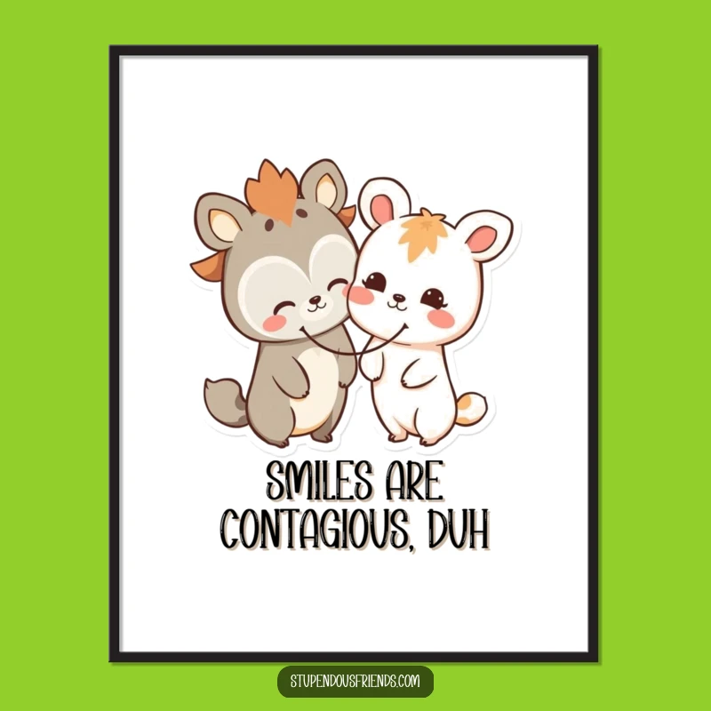 Free Printable Wall Art: Happy Animals Smiley Face Downloadable Art