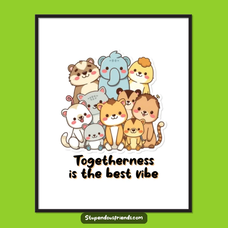 Free Printable Wall Art: Happy Animal Crew, Cozy Downloadable Decor