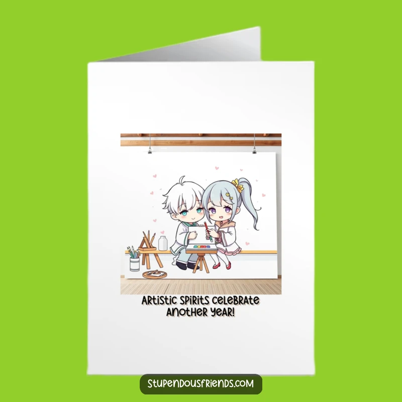 Free Printable Birthday Card: Funny Art Pals Painting Fun Downloadable Gift