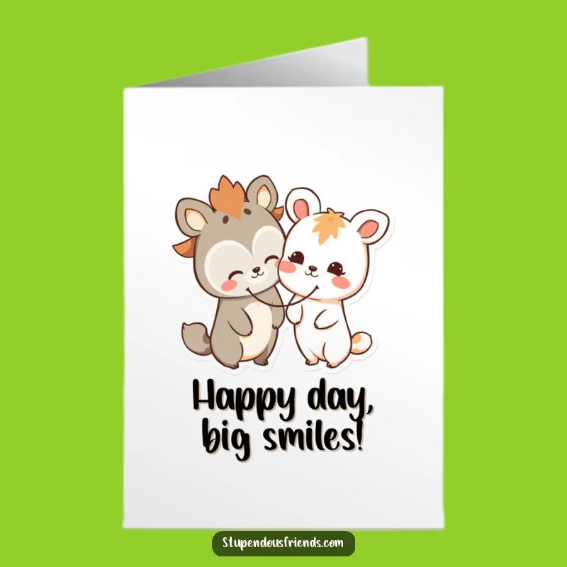 Free Printable Birthday Card: Happy Animals Smiley Face Downloadable Gift