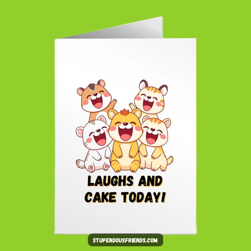 Free Printable Birthday Card: Laughing Animals Funny Downloadable Gift for Hilarious Times