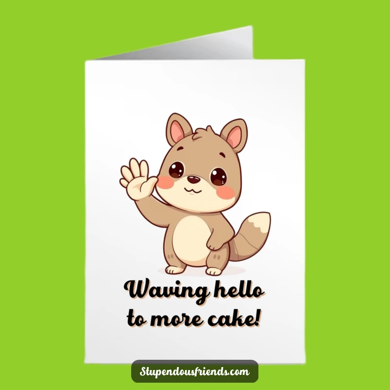 Friendly Wave Free Printable Birthday Card - Cute Animal Greeting, Print at Home Fun