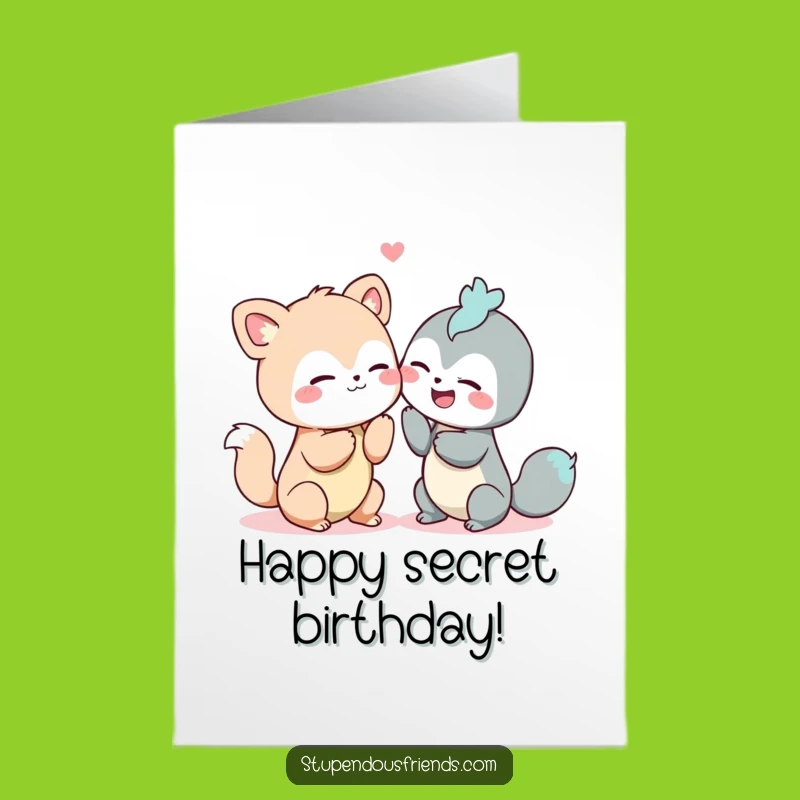 Free Printable Birthday Card: Giggling Animals Sharing Secrets, Funny Gift