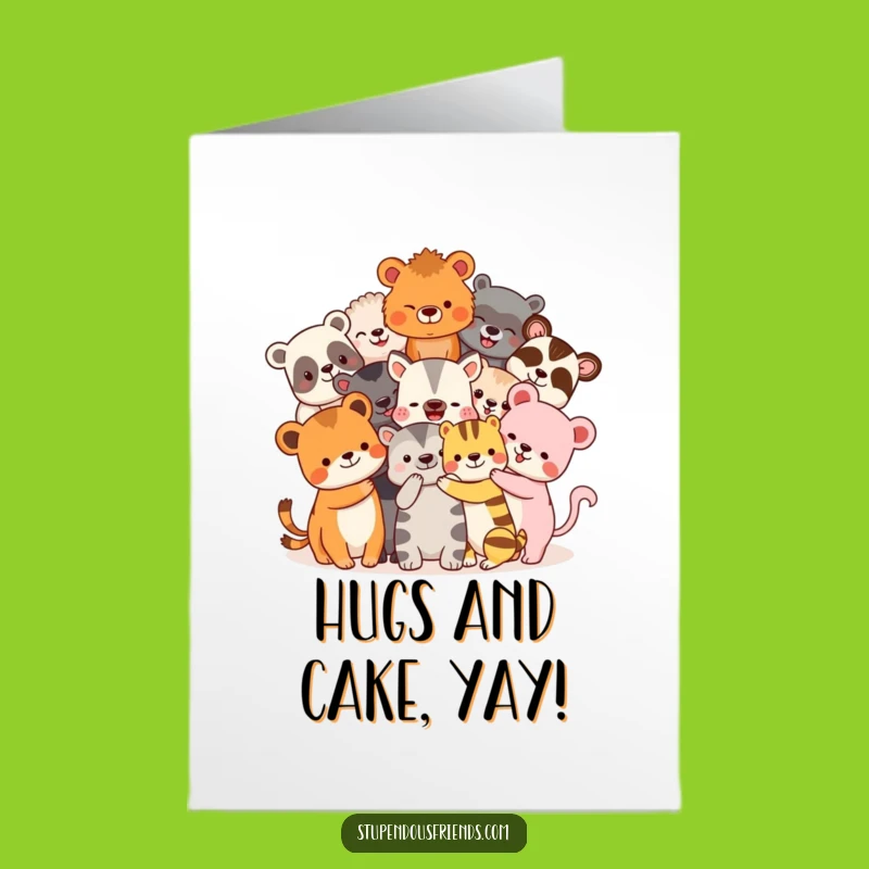 Free Printable Birthday Card: Funny Animal Hugs, Downloadable & Print at Home for a Laugh