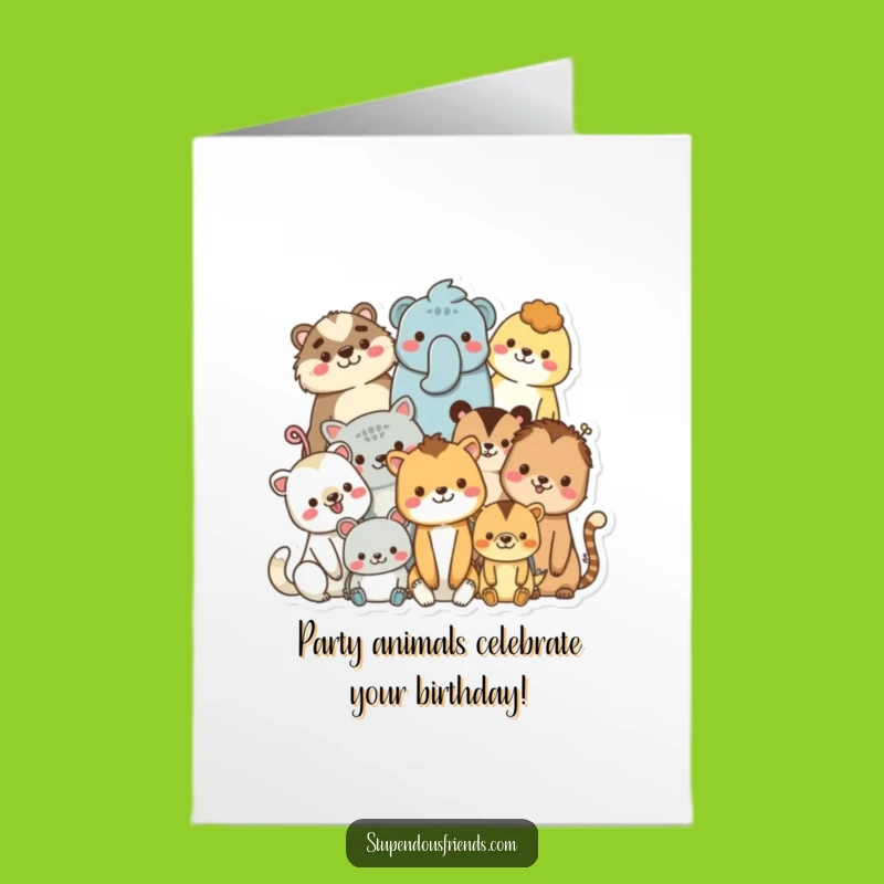 Free Printable Birthday Card: Happy Animal Crew, Warm DIY Downloadable Gift