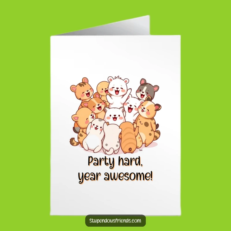 Free Printable Birthday Card: Cheerful Animal Party - A Fun Downloadable Gift!