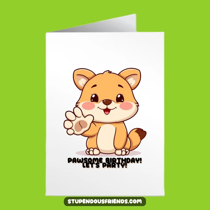 Free Printable Funny Birthday Card: Welcoming Animal Paw, Perfect DIY Downloadable Gift