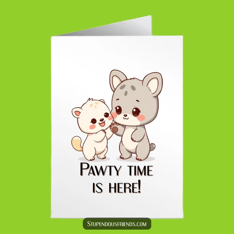 Free Printable Birthday Card: Friendly Animal Paw Offers Warm Birthday Hugs