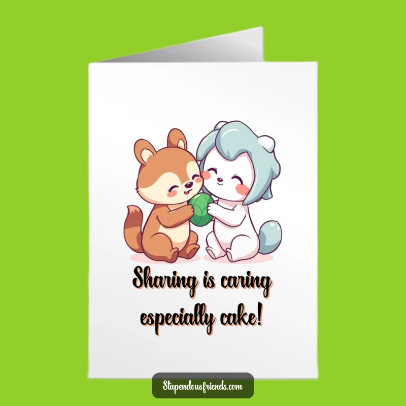 Sharing is Caring Free Printable Birthday Card - Playful Animals, Print at Home Fun
