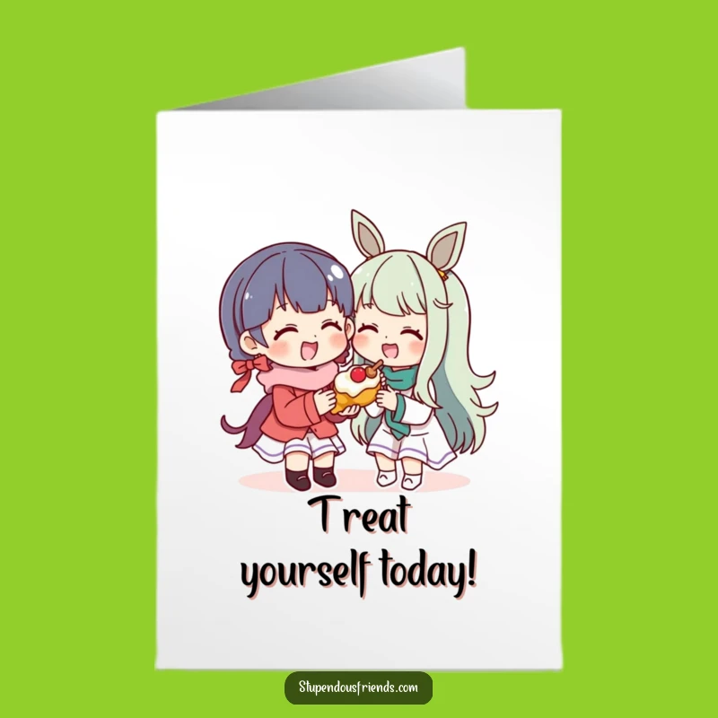 Free Printable Birthday Card: Funny Treat Sharing, Downloadable & Print at Home Sweetness