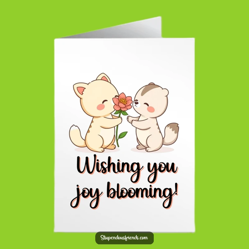 Free Printable Birthday Card: Flower Gift, Sweet Wishes Downloadable Greeting!