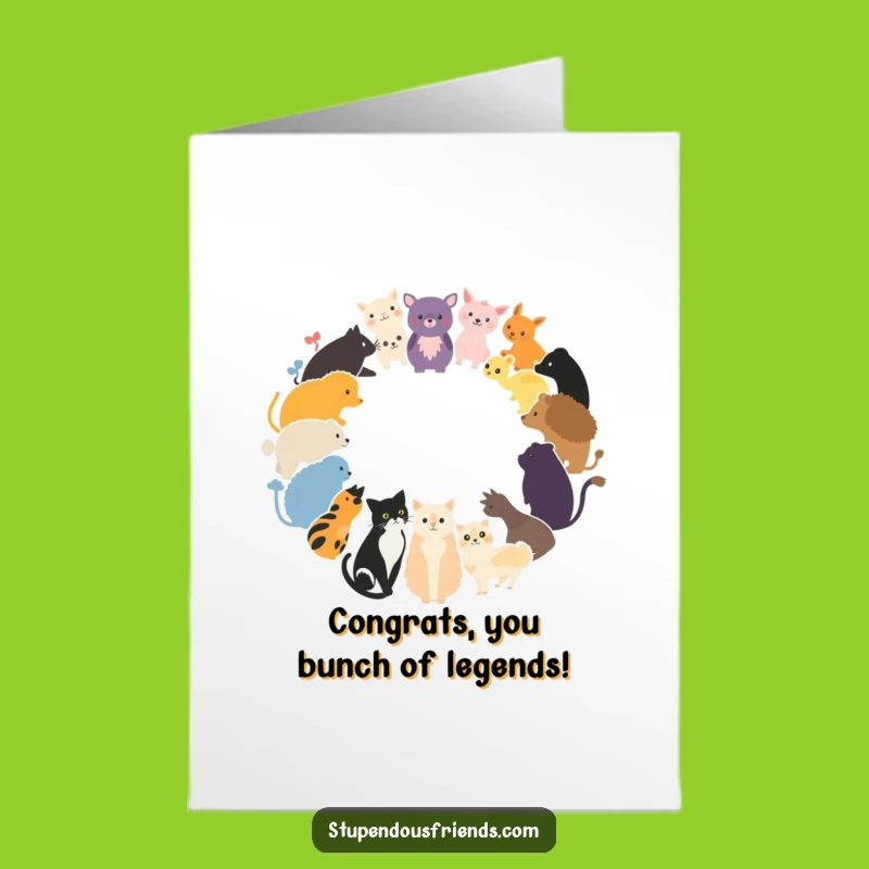Free Printable Congrats Card: Funny Animal Circle, Downloadable & Print at Home