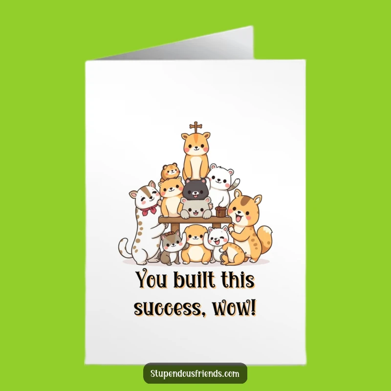 Free Printable Congrats Card: Funny Building Animals, Achievement Downloadable Gift