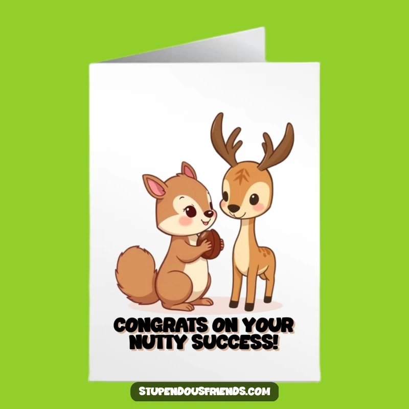 Free Printable Congrats Card: Funny Squirrel & Deer, Downloadable & Print at Home