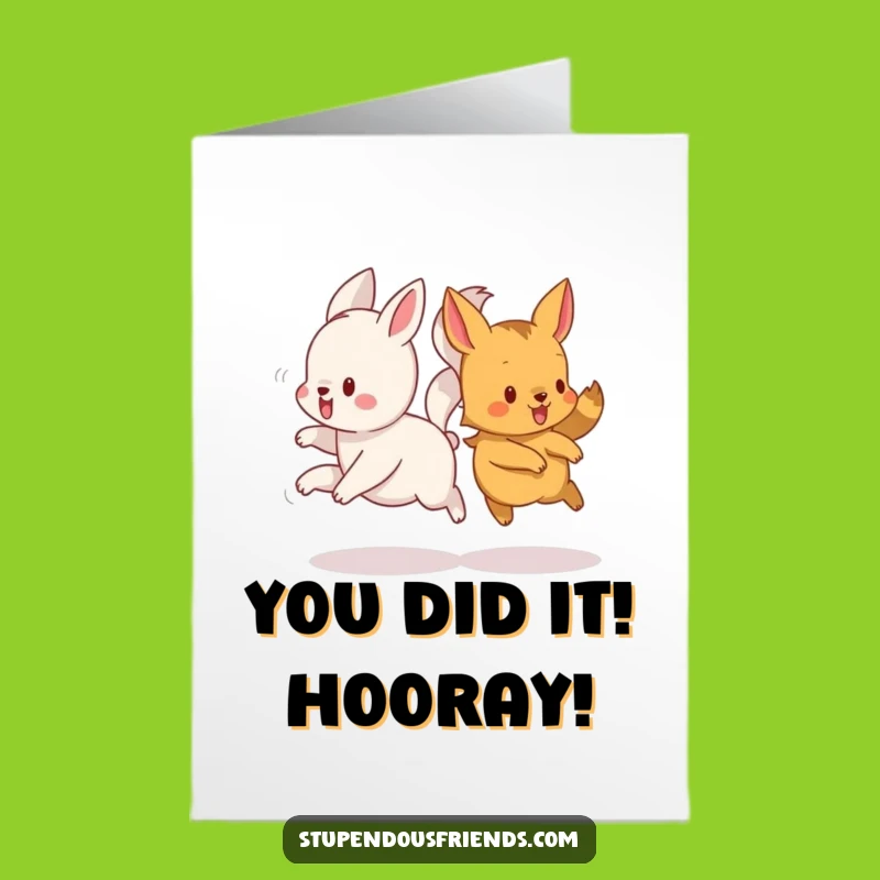 Free Printable Congrats Card: Wacky Animal Tails for Your Big Achievement
