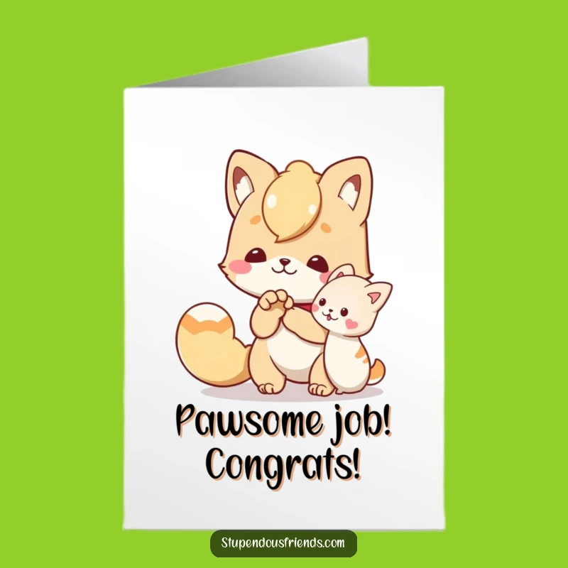 Free Printable Helping Paw Card: Congratulate with Funny Downloadable Art and Support